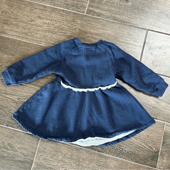 Monica + Andy / organic cotton Navy Blue Dress with Candy Apple Design - Picture 3 of 4